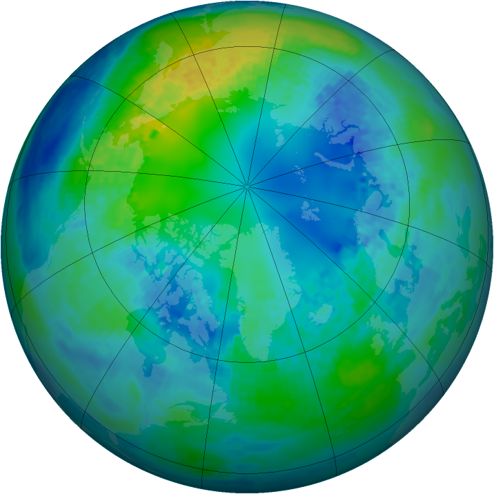 Arctic ozone map for 24 October 2004